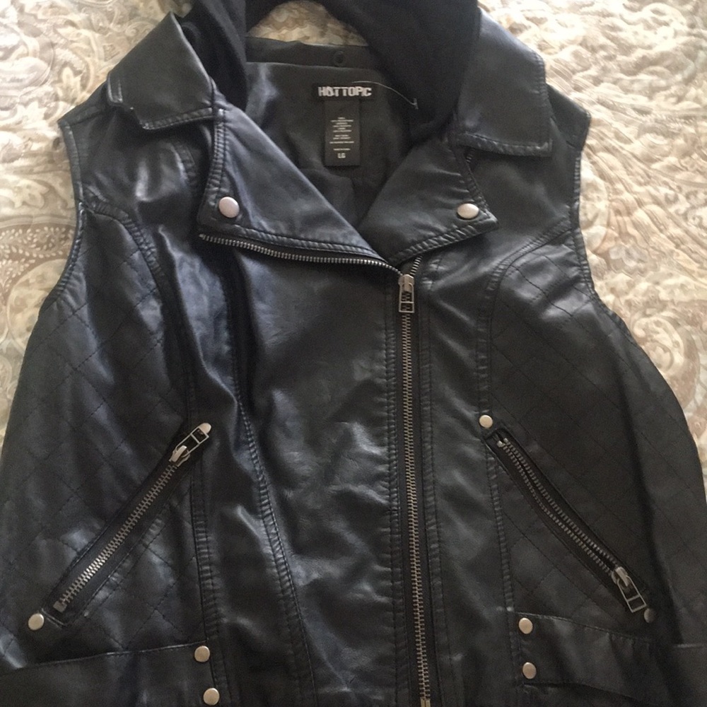 Black Faux leather vest